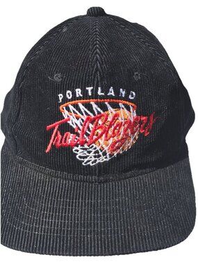 Vtg 80s HTF Portland Traiblazers Basketball Net Snapback Embroid Cord Hat Cap